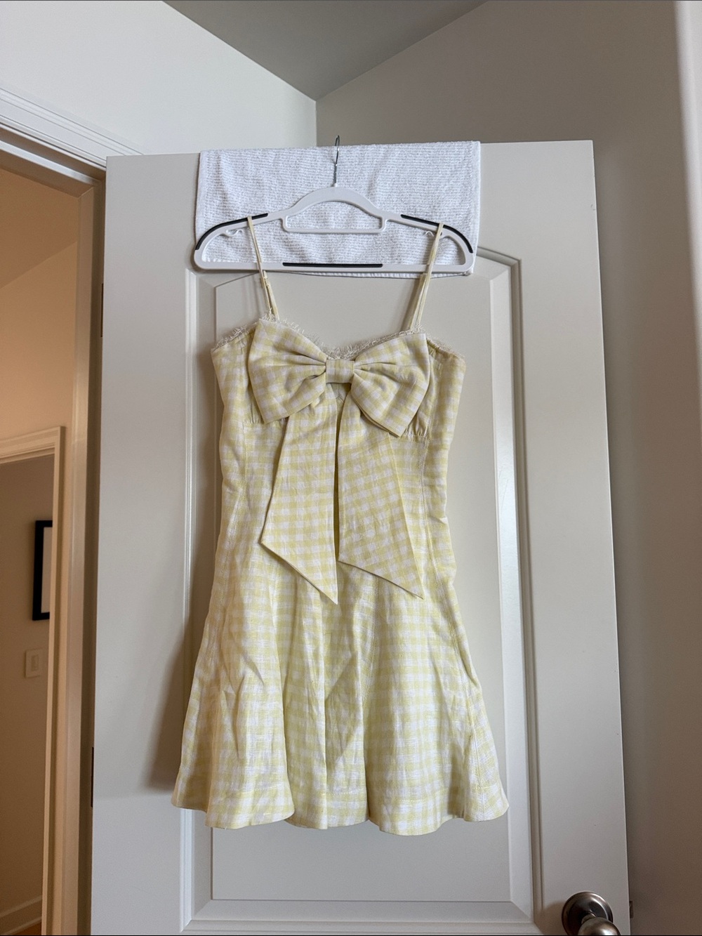 LoveShackFancy Yellow Gingham Bow Sundress